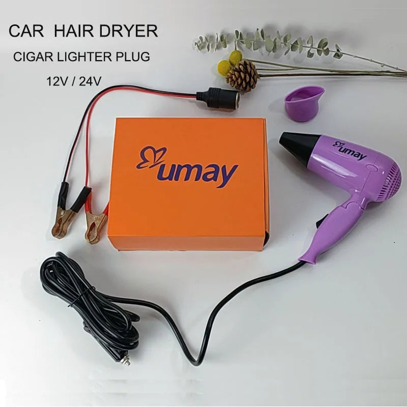 Hair Dryer Car Style Fold Blower Hot Wind and Cold Wind Available Window Defroster Drop ship Self-Driving Travel More Convenient