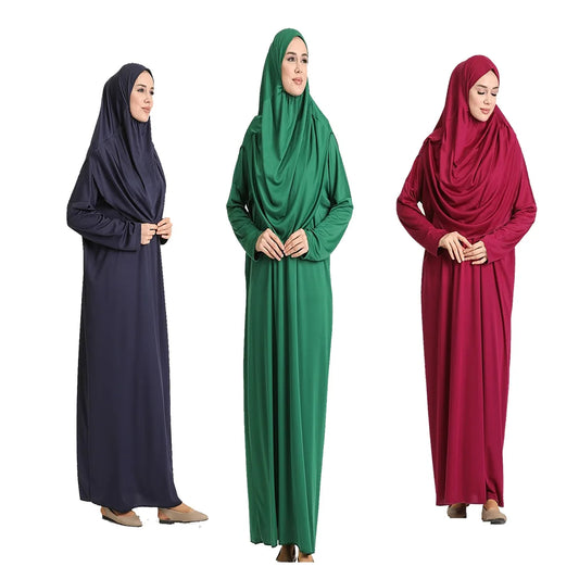 Turkey Muslim Prayer 5 Color Garment Dress Women Hijab Long Abaya Gown  Niqab  Jilbab  Dresses Islamic Clothes Full Cover Prayer Prayer Musulman Jurken Abayas